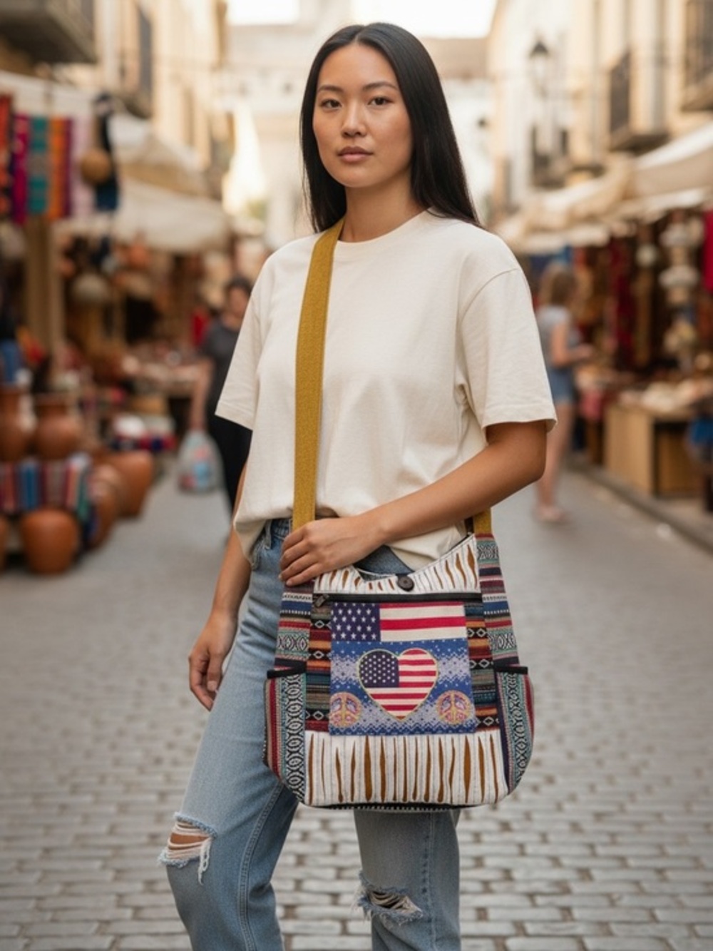 Rising International Boho Crossbody Tote Bag – New With Tags